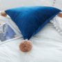 Cheap tassels polyester plush Solid Color Japanese and Korean style PP cotton filling 330g 50*50*50cm triangle pillow Cushion