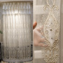 polyester embroidered sheer voile curtain and jacquard voile sheer for window, textile tulle curtain