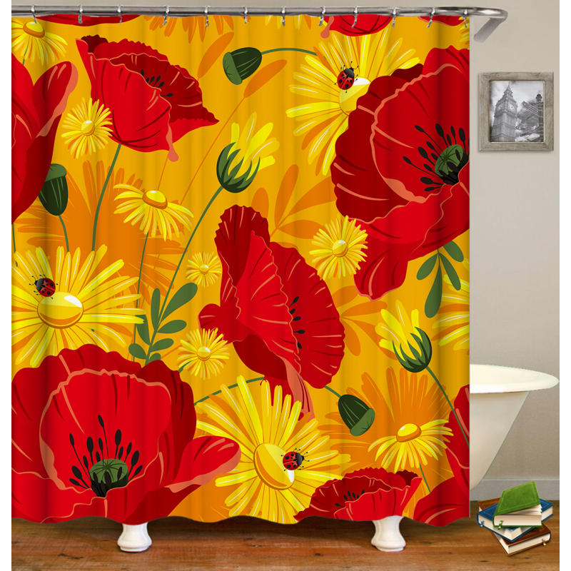 Drop Shipping Polyester Shower Curtainsnew design fashion printed polyester 3d shower curtains for bathroom/