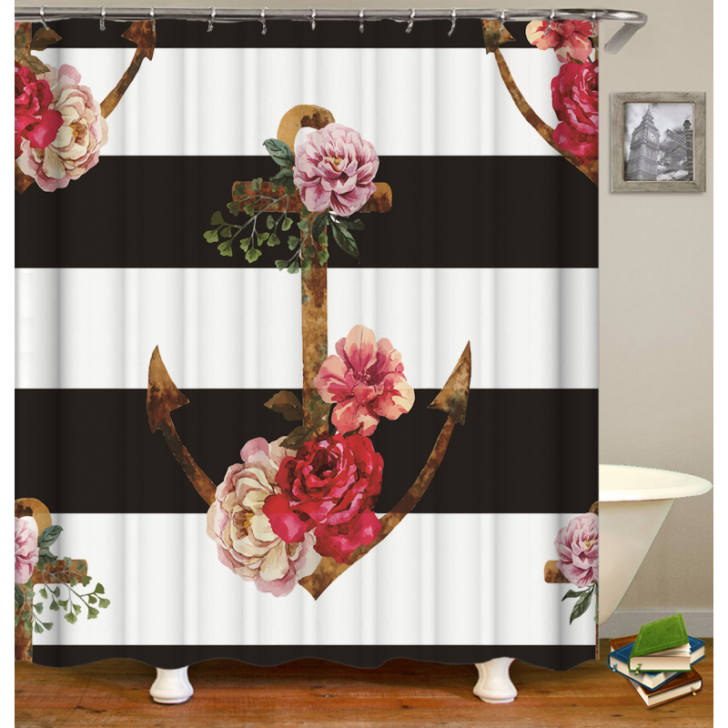 Drop Shipping Polyester Shower Curtainsnew design fashion printed polyester 3d shower curtains for bathroom/