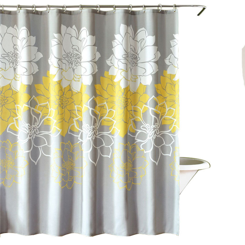 wholesale 3d flower printed waterproof bath decor shower curtain