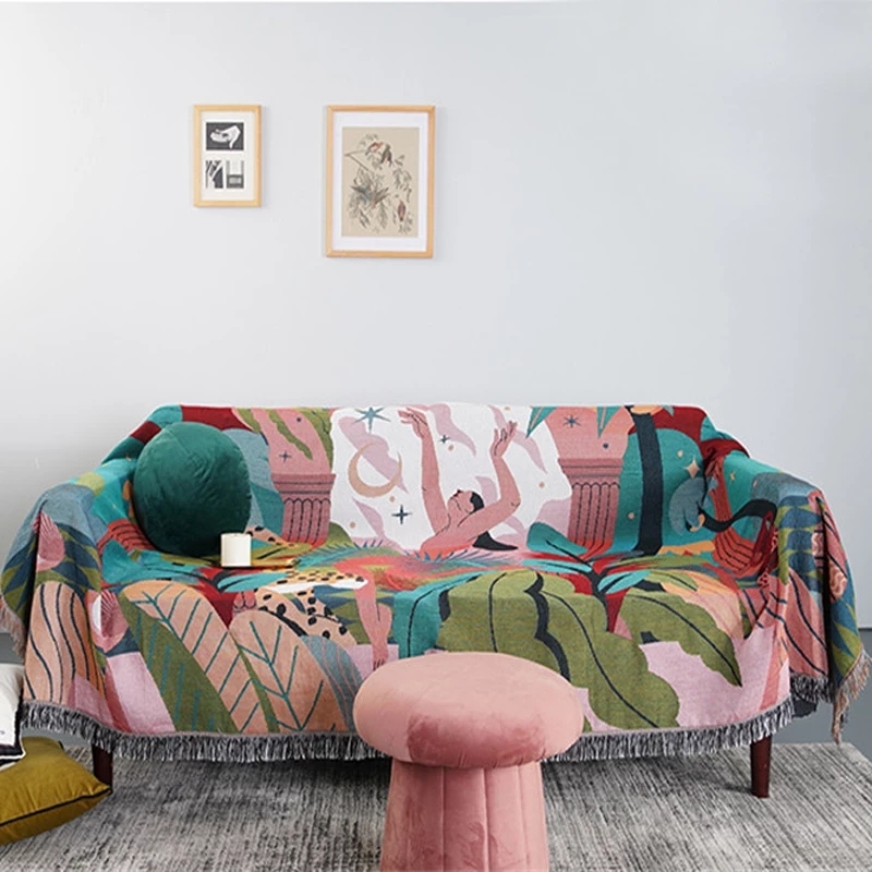 Forest Dancer Throw Blanket Multifunction 2 Sides Sofa Covers Cobertor Tassel Dust Cover Air Conditioning Blankets For Bed/