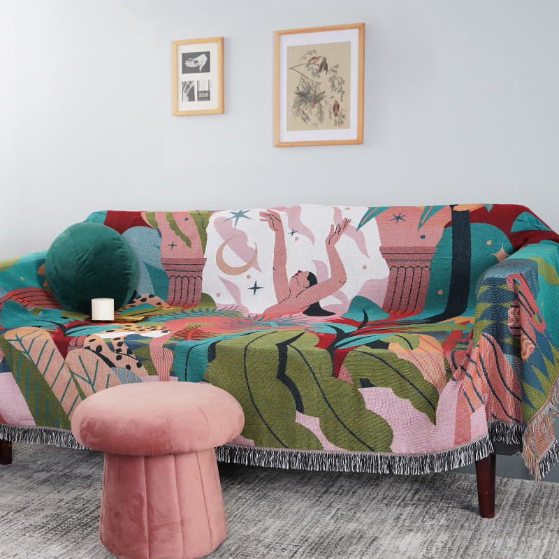 Forest Dancer Throw Blanket Multifunction 2 Sides Sofa Covers Cobertor Tassel Dust Cover Air Conditioning Blankets For Bed/