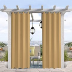Outdoor wedding curtains for outdoors, Set of 2 top and bottom rod pocket outdoor gazebo curtains &
