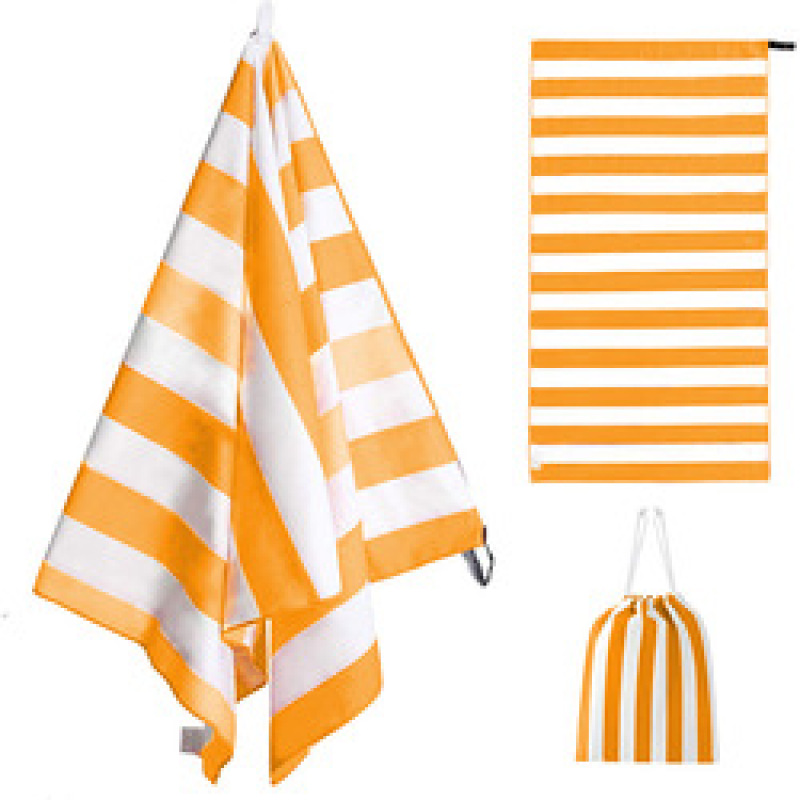 OEM Double Velvet Beach Towel, Wholesale Sand Free Stripes Soft Beach Towel with a Travel Bag/