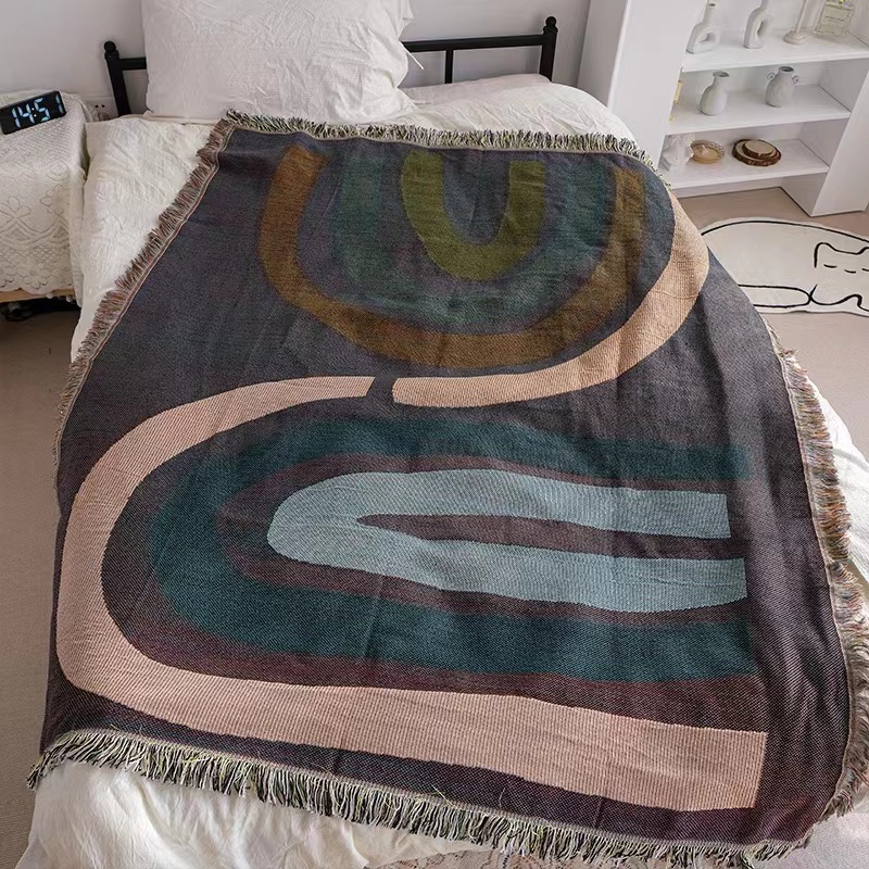 Throw Thread Blanket with Tassel for Bed Sofa Plaid Travel Car Airplane Nap Blankets Soft Wall Tapestry Bedcover Mantas Koc /
