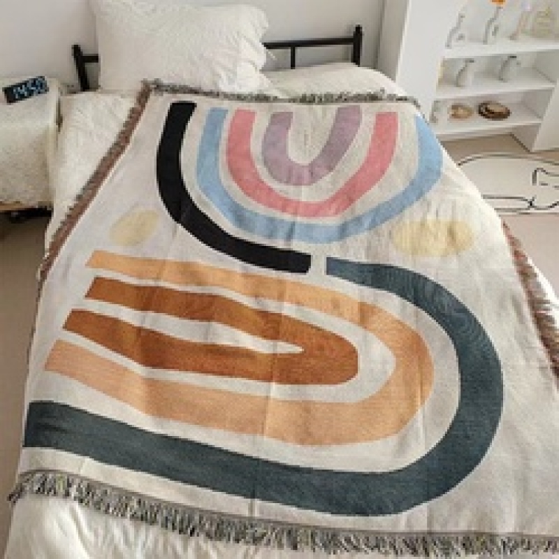 Throw Thread Blanket with Tassel for Bed Sofa Plaid Travel Car Airplane Nap Blankets Soft Wall Tapestry Bedcover Mantas Koc /