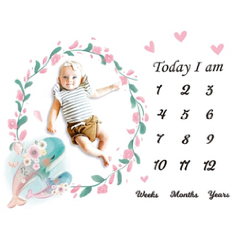 Amazon foreign trade hot baby milestone blanket baby photo prop blanket/