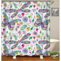 Printing 3D butterfly Polyester shower curtain waterproof bathroom partition curtain Custom bath shower curtains/
