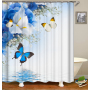 Printing 3D butterfly Polyester shower curtain waterproof bathroom partition curtain Custom bath shower curtains/