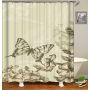 Printing 3D butterfly Polyester shower curtain waterproof bathroom partition curtain Custom bath shower curtains/