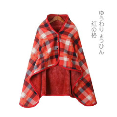 Plaid Hoodie Fleece Flannel Plush Serape Wearable Blanket Shawl Thickening Blanket Throw Sweatshirt Blanket Buffalo Plaid