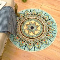Cartoon round carpet Bohemian style study room living room coffee table bedroom floor mats gaming chair cushions/