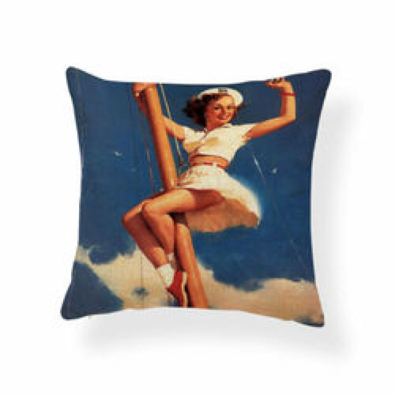 Character Girl Cartoon Cushion Cover Sexy Cactus Cowboy Pillow Case Western,Bohemian Decoration Throw Pillow Cases/