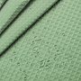 Green Waffle Weave Hotel Luxury Spa Bathroom 72x72 Waterproof Polyester Shower Curtain, 230gsm Heavy Duty Fabric Shower Curtain/