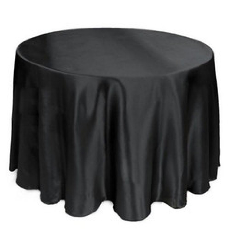 Polyester Round White Tablecloth For Wedding Hotel Table Cloth Table Cover Overlay tapetes nappe mariage Tablecloth Black