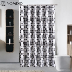 Waterproof Shower Curtain with 12 Hooks Mosaic Printed Bathroom Curtains Polyester Cloth Bath Curtain for Bathroom Decoration/