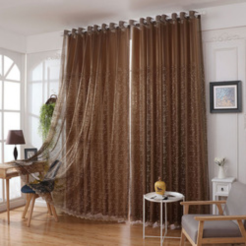 China Suppliers Ready Made Grommet Doubl Rideaux,  Super Soft Solid Pearl Flannel Curtain And Embroidered Sheer Fabric Gardinen/