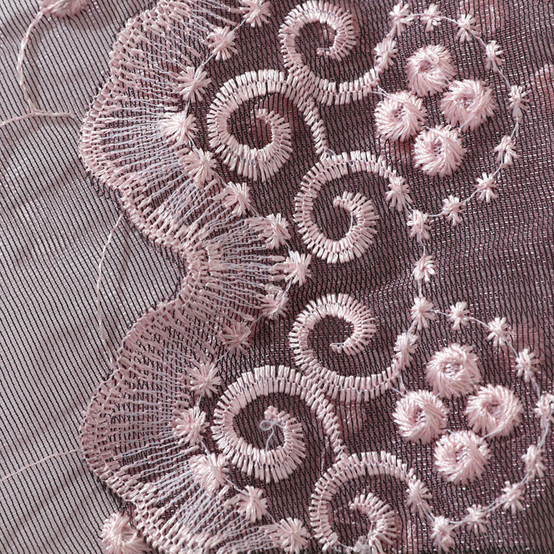 China Suppliers Ready Made Grommet Doubl Rideaux,  Super Soft Solid Pearl Flannel Curtain And Embroidered Sheer Fabric Gardinen/