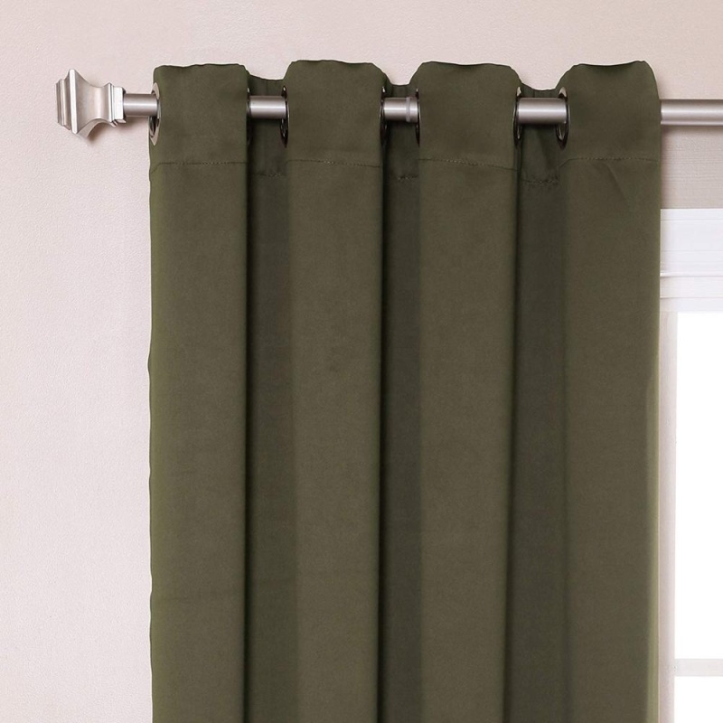 Polyester bedroom printed solid grommet high quality breathable blackout curtains