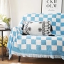 blue black Pattern Nordic Throw Blanket For Sofa cover Towel Nap Blanket With Tassels Tablecloth  Home Bed Decoration/