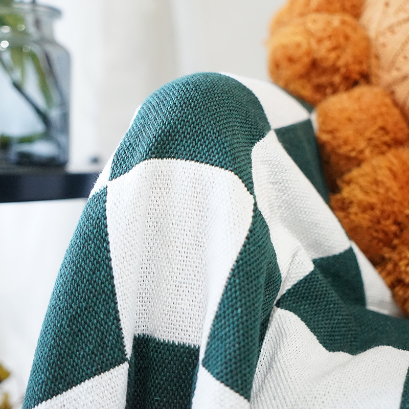 blue black Pattern Nordic Throw Blanket For Sofa cover Towel Nap Blanket With Tassels Tablecloth  Home Bed Decoration/