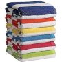 High water absorption, light weight cotton towel, 6 pieces, striped beach towel/
