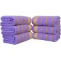 High water absorption, light weight cotton towel, 6 pieces, striped beach towel/