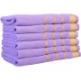High water absorption, light weight cotton towel, 6 pieces, striped beach towel/
