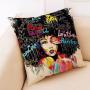 African Black Woman Cushion Linen, Decor Cushion Pillow/