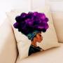 African Black Woman Cushion Linen, Decor Cushion Pillow/