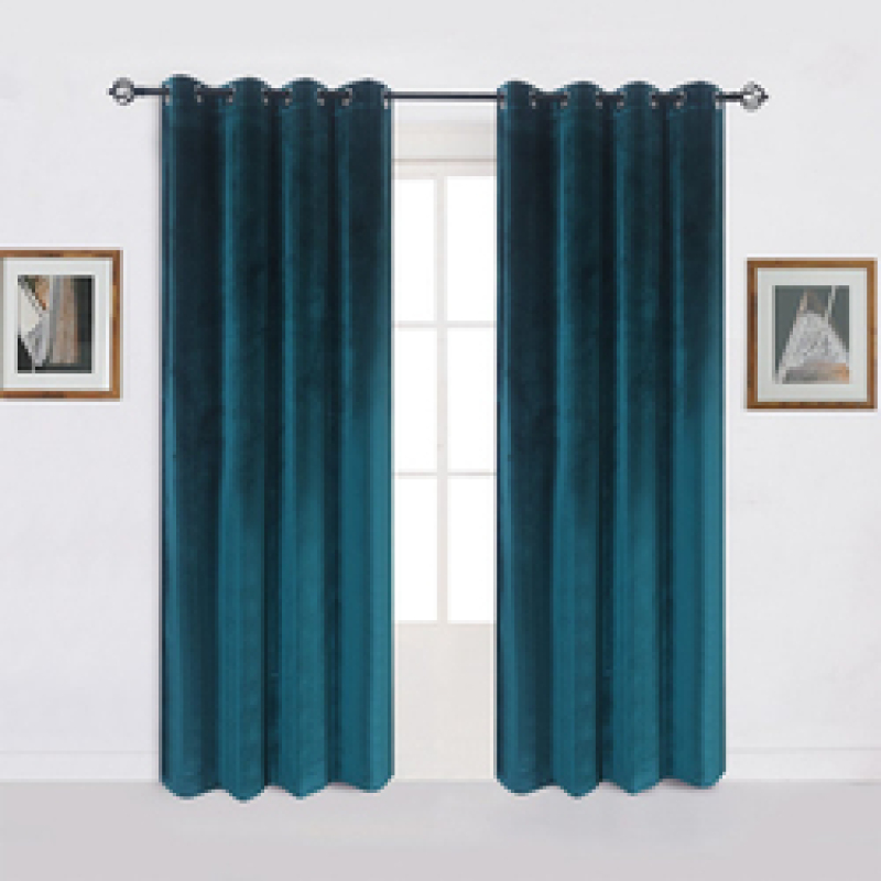 Europa Velvet Curtain Fabric Rideaux Curtain, Online Sale Bedspread And Matching Rideaux Bleu/