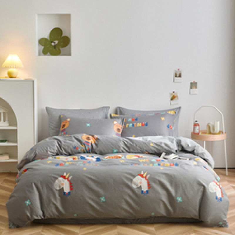 4 Pcs Bedsheets Bedding Set for Kids/ 100% Cotton Bedding Comforter Sets, Cheap Queen Size Adult Cartoon Modern 80 YK 1set 300tc