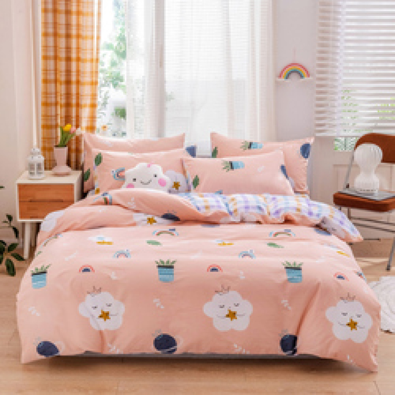 4 Pcs Bedsheets Bedding Set for Kids/ 100% Cotton Bedding Comforter Sets, Cheap Queen Size Adult Cartoon Modern 80 YK 1set 300tc