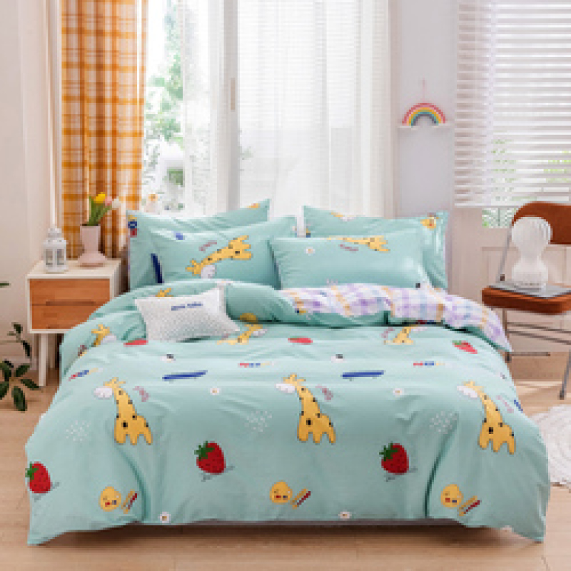 4 Pcs Bedsheets Bedding Set for Kids/ 100% Cotton Bedding Comforter Sets, Cheap Queen Size Adult Cartoon Modern 80 YK 1set 300tc