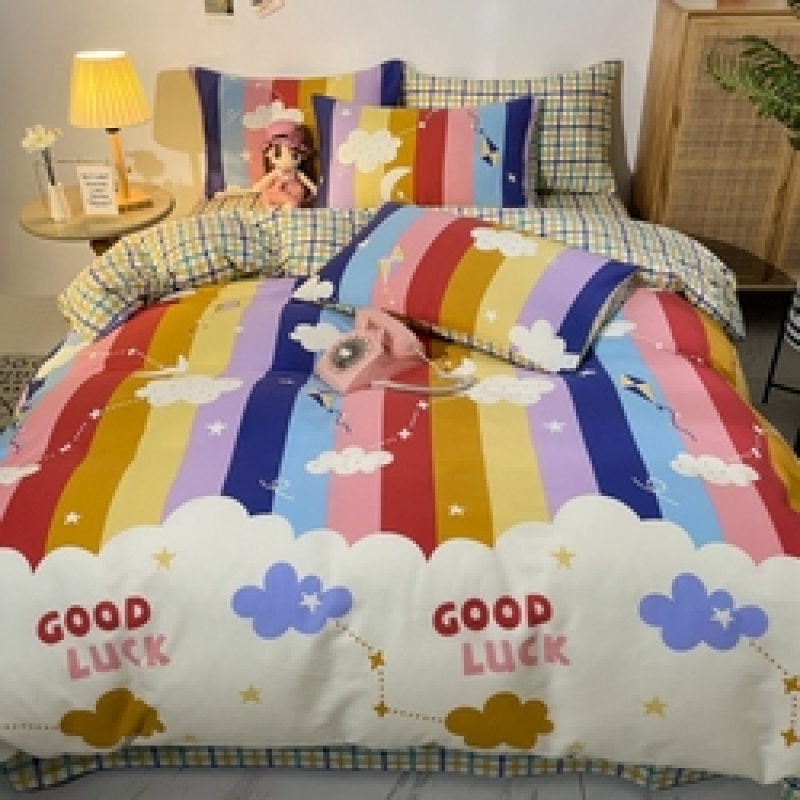 4 Pcs Bedsheets Bedding Set for Kids/ 100% Cotton Bedding Comforter Sets, Cheap Queen Size Adult Cartoon Modern 80 YK 1set 300tc