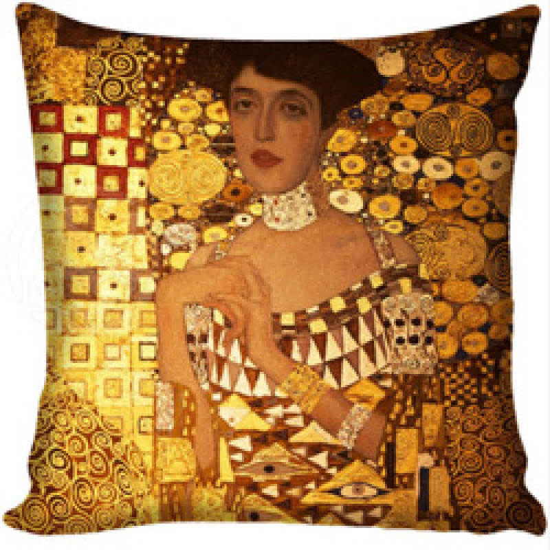 Gustav Klimt Oil Painting Pillow Case Gold Pattern Print Cushion Cover Vintage Decorative Pillow Cover Sofa Chair Pillow Case
