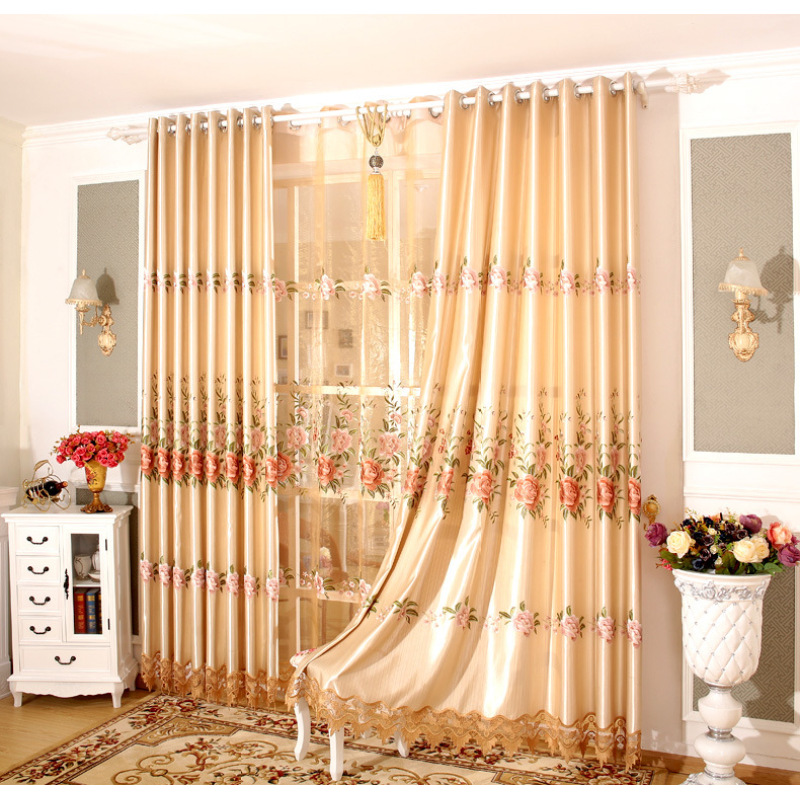 Textiles Embroidery Blackout living Room Cortinas Wholesale Luxury Curtains