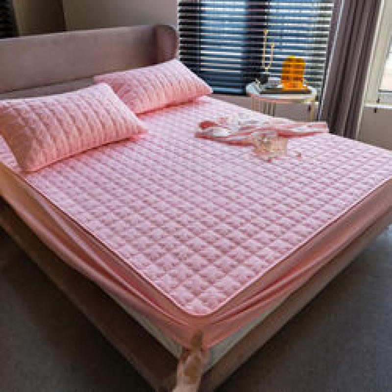 Skin-friendly and thick Cotton pillowcase Soft Twin Full Queen King Bed Fitted Sheet Cover Mattress Cover Protector Bedding Set