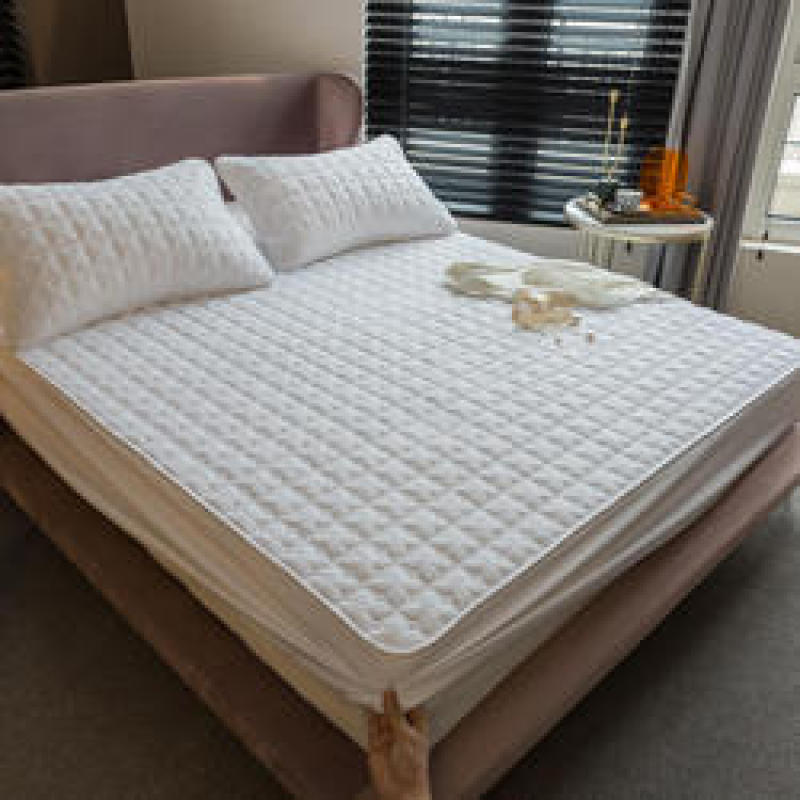 Skin-friendly and thick Cotton pillowcase Soft Twin Full Queen King Bed Fitted Sheet Cover Mattress Cover Protector Bedding Set