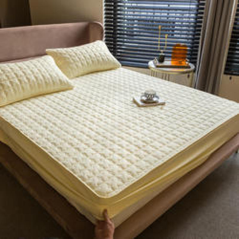 Skin-friendly and thick Cotton pillowcase Soft Twin Full Queen King Bed Fitted Sheet Cover Mattress Cover Protector Bedding Set