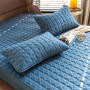 Skin-friendly and thick Cotton pillowcase Soft Twin Full Queen King Bed Fitted Sheet Cover Mattress Cover Protector Bedding Set