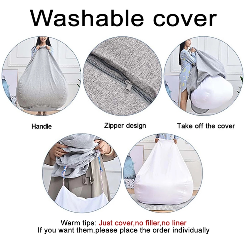 Dropshipping Factory Wholesale Lazy Bean Bag Sofa Chair Cover No Filler Floor Seat Tatami