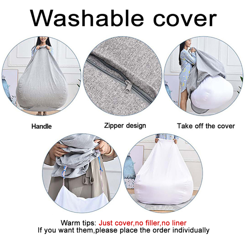 Dropshipping Factory Wholesale Lazy Bean Bag Sofa Chair Cover No Filler Floor Seat Tatami