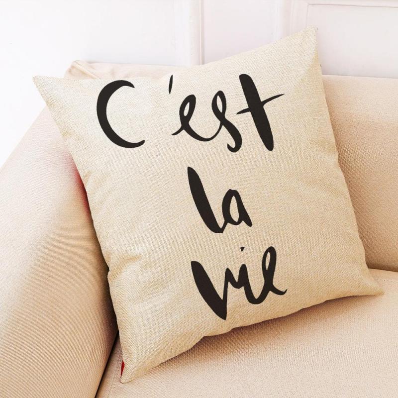New Black And White Simple Cushion Cover, Nordic Style Home Cotton And Linen Cushion Cover /