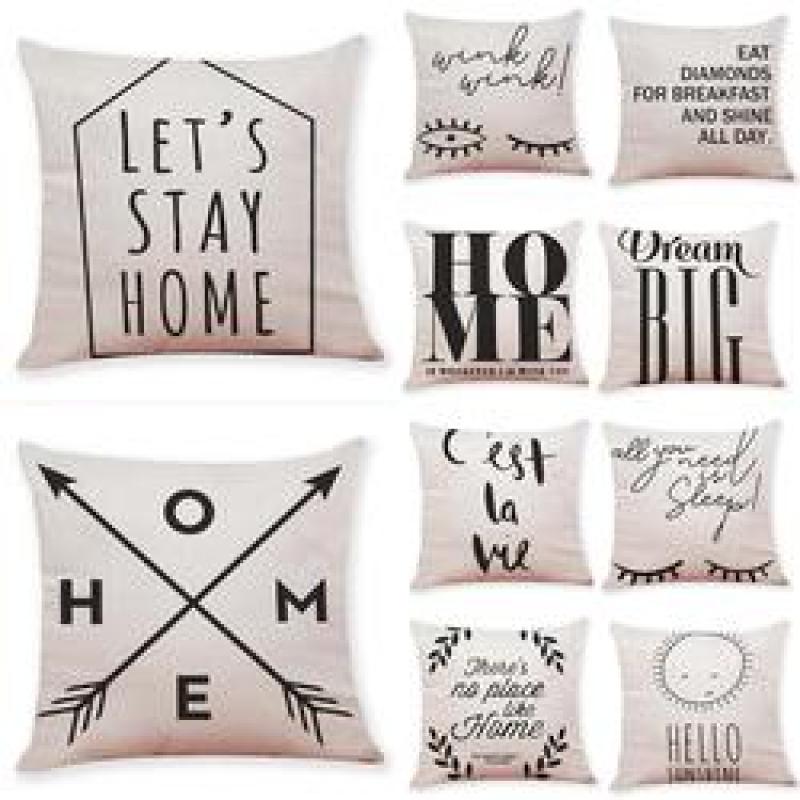 New Black And White Simple Cushion Cover, Nordic Style Home Cotton And Linen Cushion Cover /