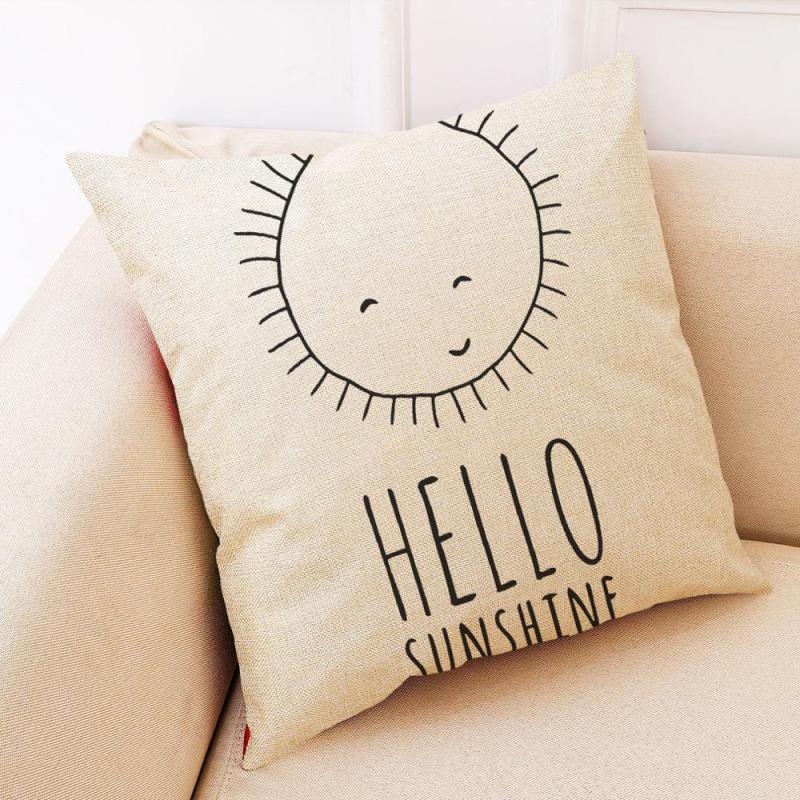 New Black And White Simple Cushion Cover, Nordic Style Home Cotton And Linen Cushion Cover /