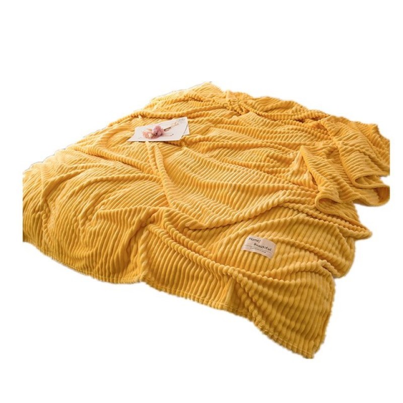 Super Soft Quilted Flannel Blankets For Beds Solid Striped Mink Throw Sofa Cover Bedspread Winter Warm Throw Blankets