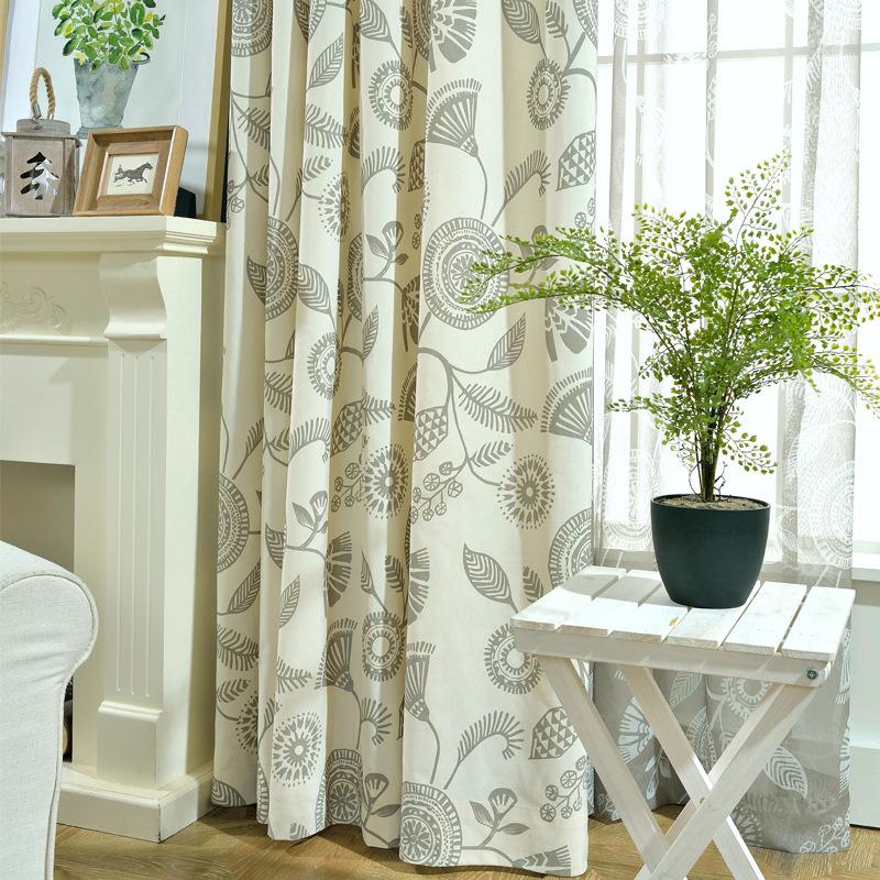 Products Supply Baby Furniture Blackout Cortinas Precios,Cheap Home Textile Curtains Printed Leaves And Floral Curtains#