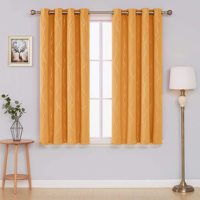 New style heat-insulating short curtains in 2 packs, purple blackout curtains for small windows in the living room#